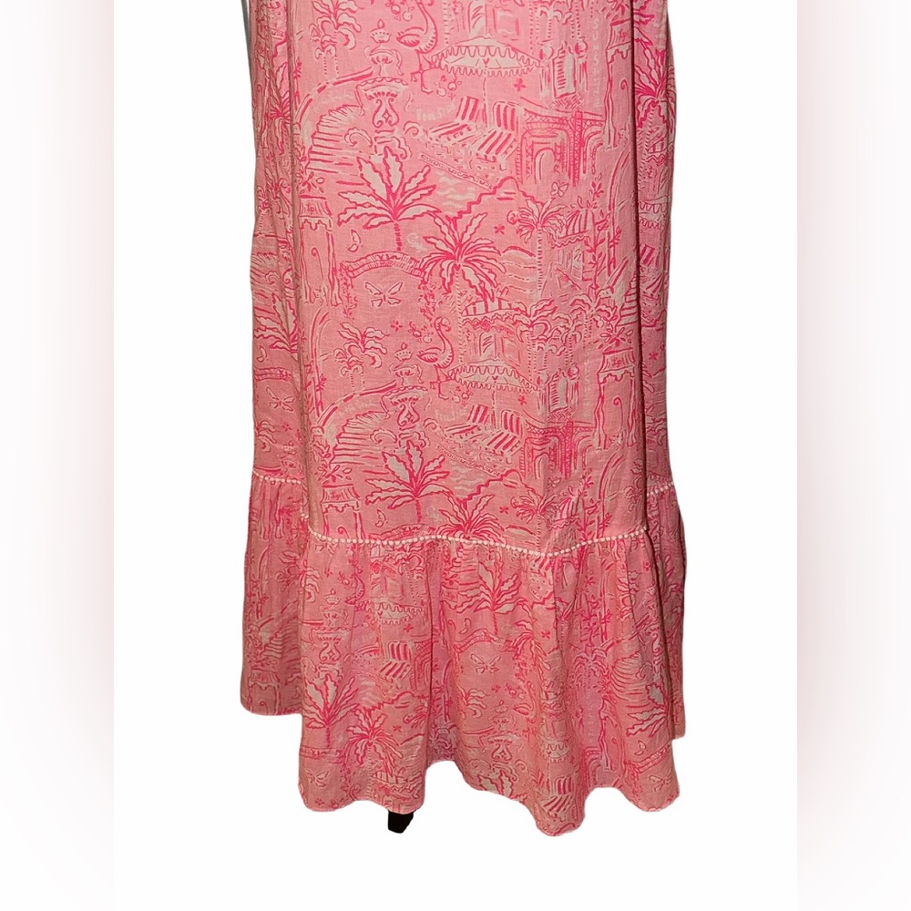Like New Lilly Pulitzer Rozalie Linen Pink and white maxi dress- size 16 🩷 - Picture 4 of 16